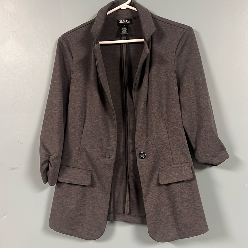 SOHO Apparel Ltd. Grey Blazer Jacket